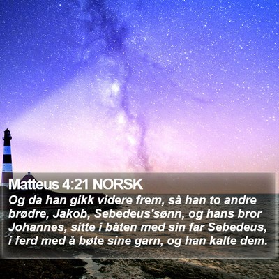 Matteus 4:21 NORSK Bible Verse Image