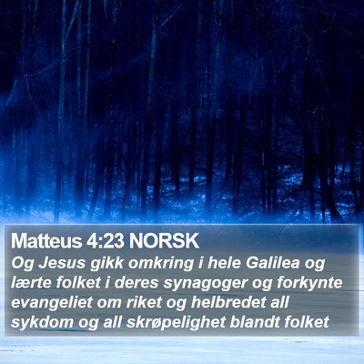 Matteus 4:23 NORSK Bible Verse Image