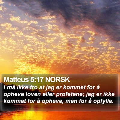 Matteus 5:17 NORSK Bible Verse Image