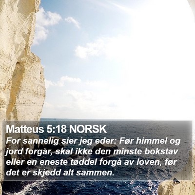 Matteus 5:18 NORSK Bible Verse Image