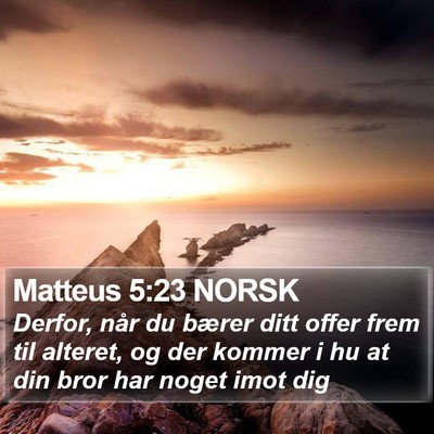 Matteus 5:23 NORSK Bible Verse Image