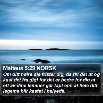Matteus 5:29 NORSK Bible Verse Image