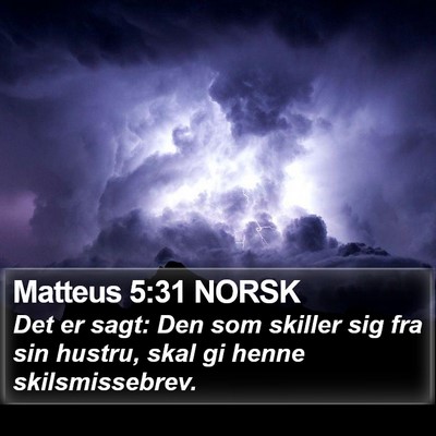 Matteus 5:31 NORSK Bible Verse Image