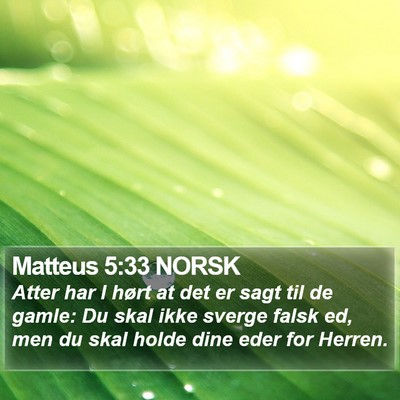 Matteus 5:33 NORSK Bible Verse Image