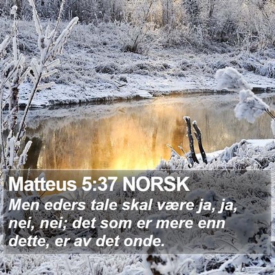 Matteus 5:37 NORSK Bible Verse Image