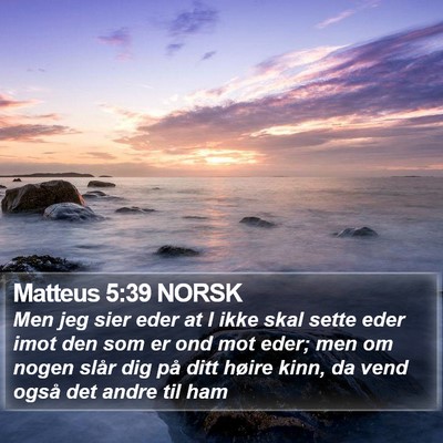 Matteus 5:39 NORSK Bible Verse Image