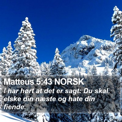 Matteus 5:43 NORSK Bible Verse Image