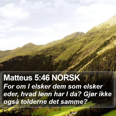 Matteus 5:46 NORSK Bible Verse Image