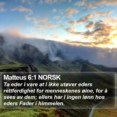 Matteus 6:1 NORSK Bible Verse Image