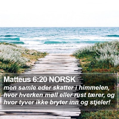 Matteus 6:20 NORSK Bible Verse Image