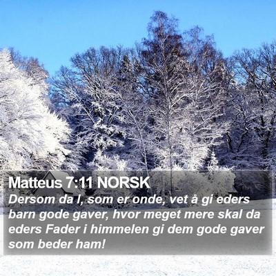 Matteus 7:11 NORSK Bible Verse Image
