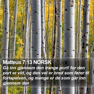 Matteus 7:13 NORSK Bible Verse Image
