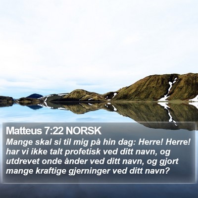 Matteus 7:22 NORSK Bible Verse Image