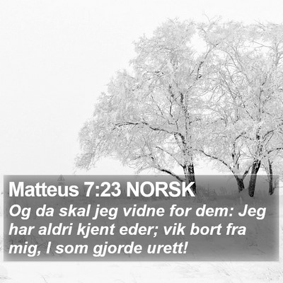 Matteus 7:23 NORSK Bible Verse Image