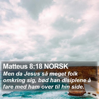 Matteus 8:18 NORSK Bible Verse Image