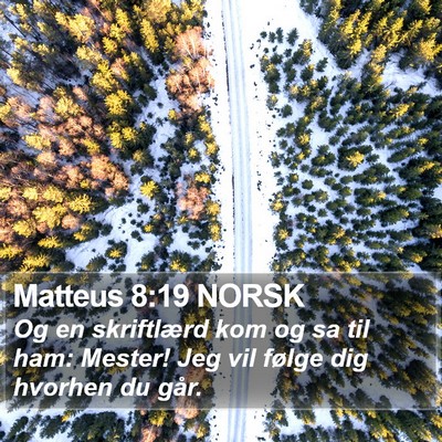 Matteus 8:19 NORSK Bible Verse Image