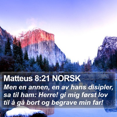 Matteus 8:21 NORSK Bible Verse Image