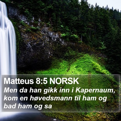 Matteus 8:5 NORSK Bible Verse Image