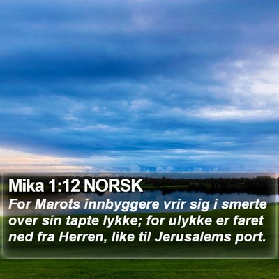 Mika 1:12 NORSK Bible Verse Image