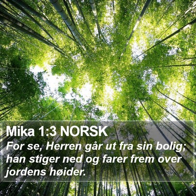 Mika 1:3 NORSK Bible Verse Image