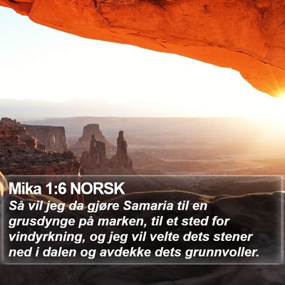 Mika 1:6 NORSK Bible Verse Image