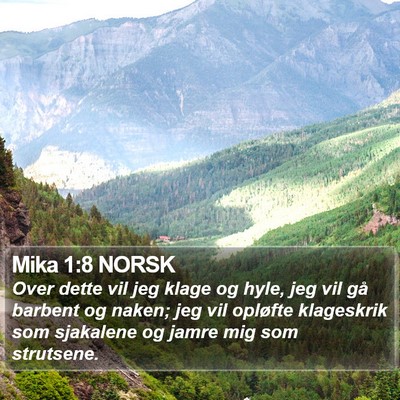 Mika 1:8 NORSK Bible Verse Image