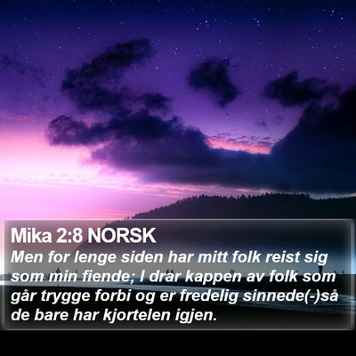 Mika 2:8 NORSK Bible Verse Image