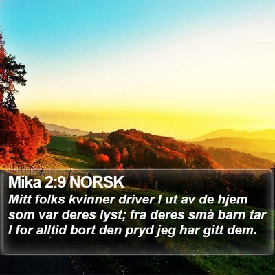 Mika 2:9 NORSK Bible Verse Image