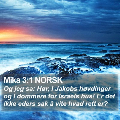 Mika 3:1 NORSK Bible Verse Image