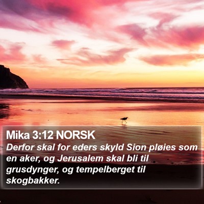 Mika 3:12 NORSK Bible Verse Image