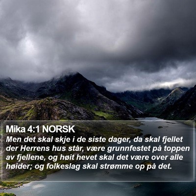Mika 4:1 NORSK Bible Verse Image