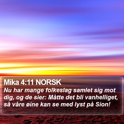 Mika 4:11 NORSK Bible Verse Image