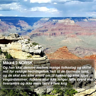 Mika 4:3 NORSK Bible Verse Image