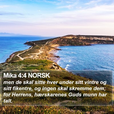 Mika 4:4 NORSK Bible Verse Image