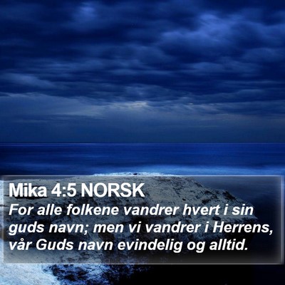 Mika 4:5 NORSK Bible Verse Image