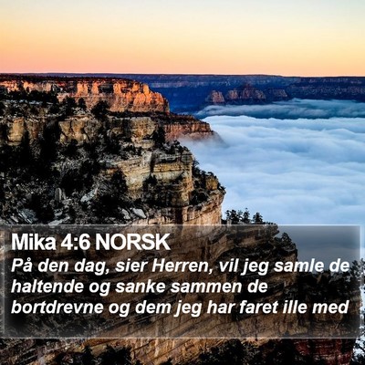 Mika 4:6 NORSK Bible Verse Image