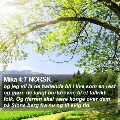 Mika 4:7 NORSK Bible Verse Image