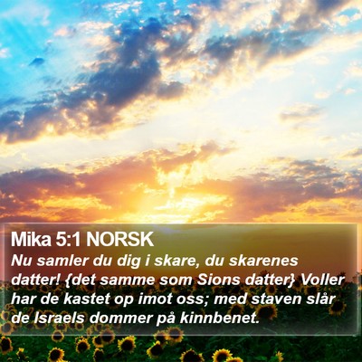 Mika 5:1 NORSK Bible Verse Image