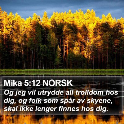 Mika 5:12 NORSK Bible Verse Image