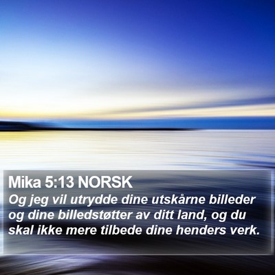 Mika 5:13 NORSK Bible Verse Image