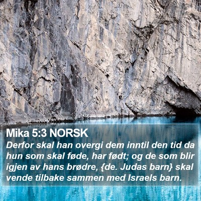 Mika 5:3 NORSK Bible Verse Image