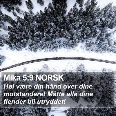 Mika 5:9 NORSK Bible Verse Image