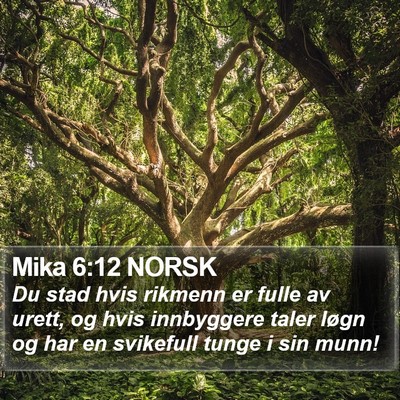 Mika 6:12 NORSK Bible Verse Image