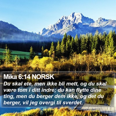 Mika 6:14 NORSK Bible Verse Image
