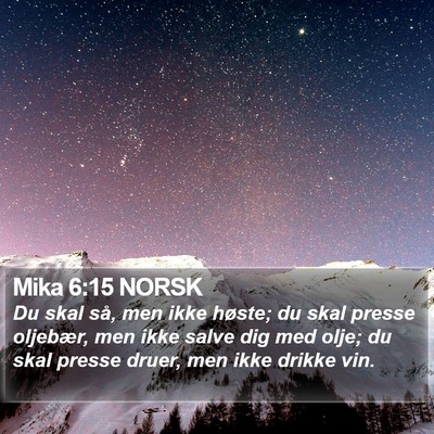 Mika 6:15 NORSK Bible Verse Image