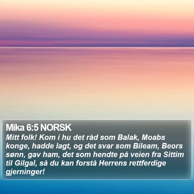 Mika 6:5 NORSK Bible Verse Image