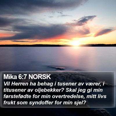 Mika 6:7 NORSK Bible Verse Image