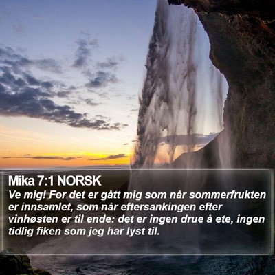 Mika 7:1 NORSK Bible Verse Image