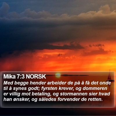 Mika 7:3 NORSK Bible Verse Image