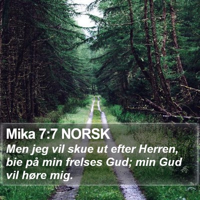 Mika 7:7 NORSK Bible Verse Image